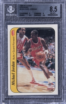 1986/87 Fleer Stickers #8 Michael Jordan Rookie Card – BGS NM-MT+ 8.5